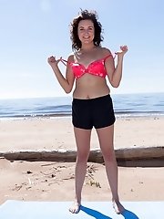 Laimites strips naked at the beach